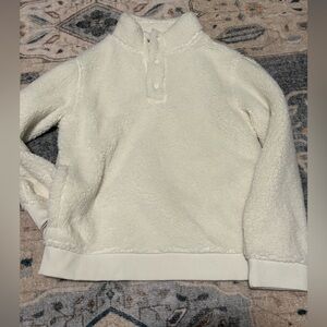 NWT. Janie and Jack Cozy Cream Fleece Pullover, size 8